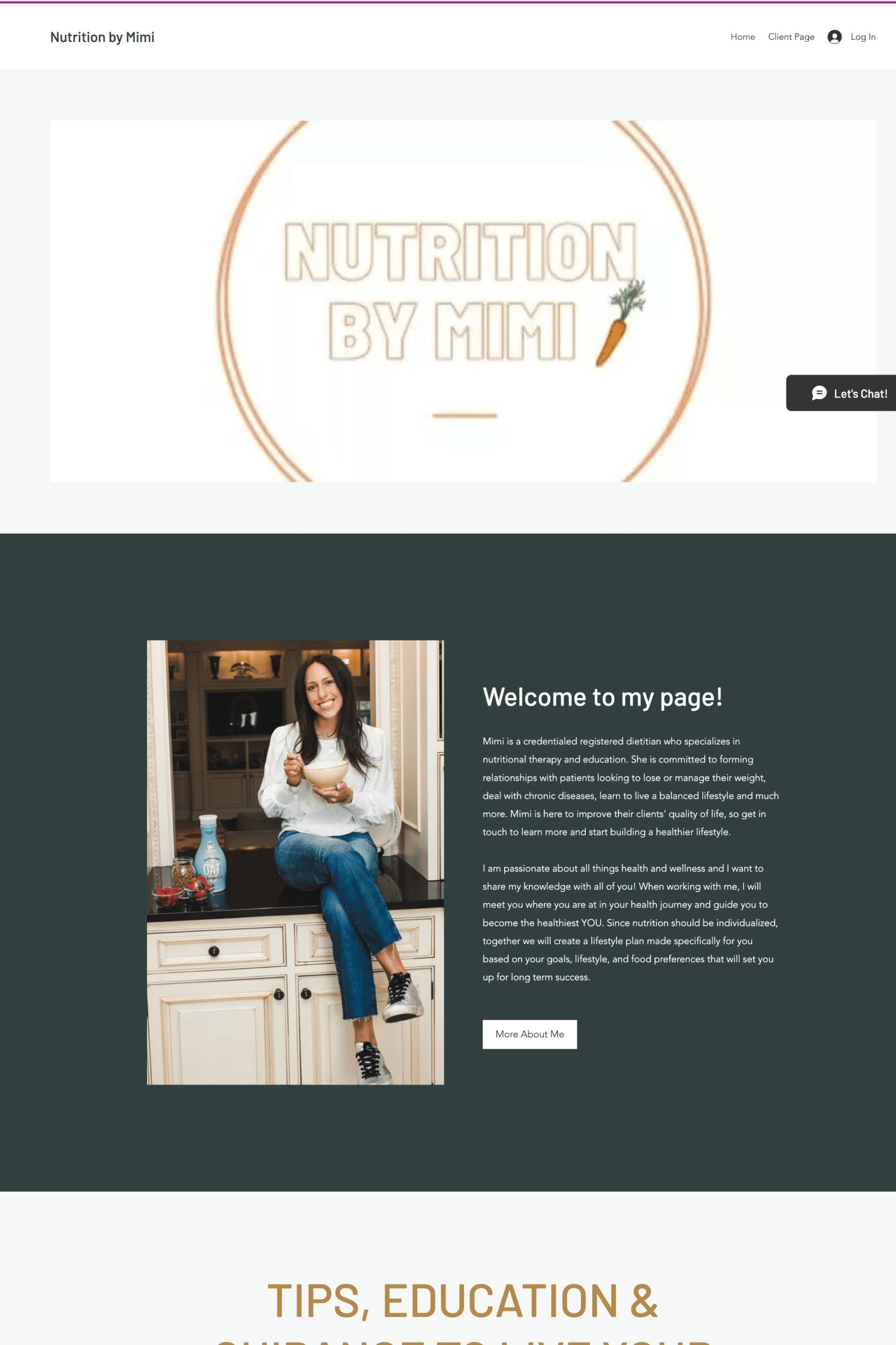 nutrition by mimi dietitian website