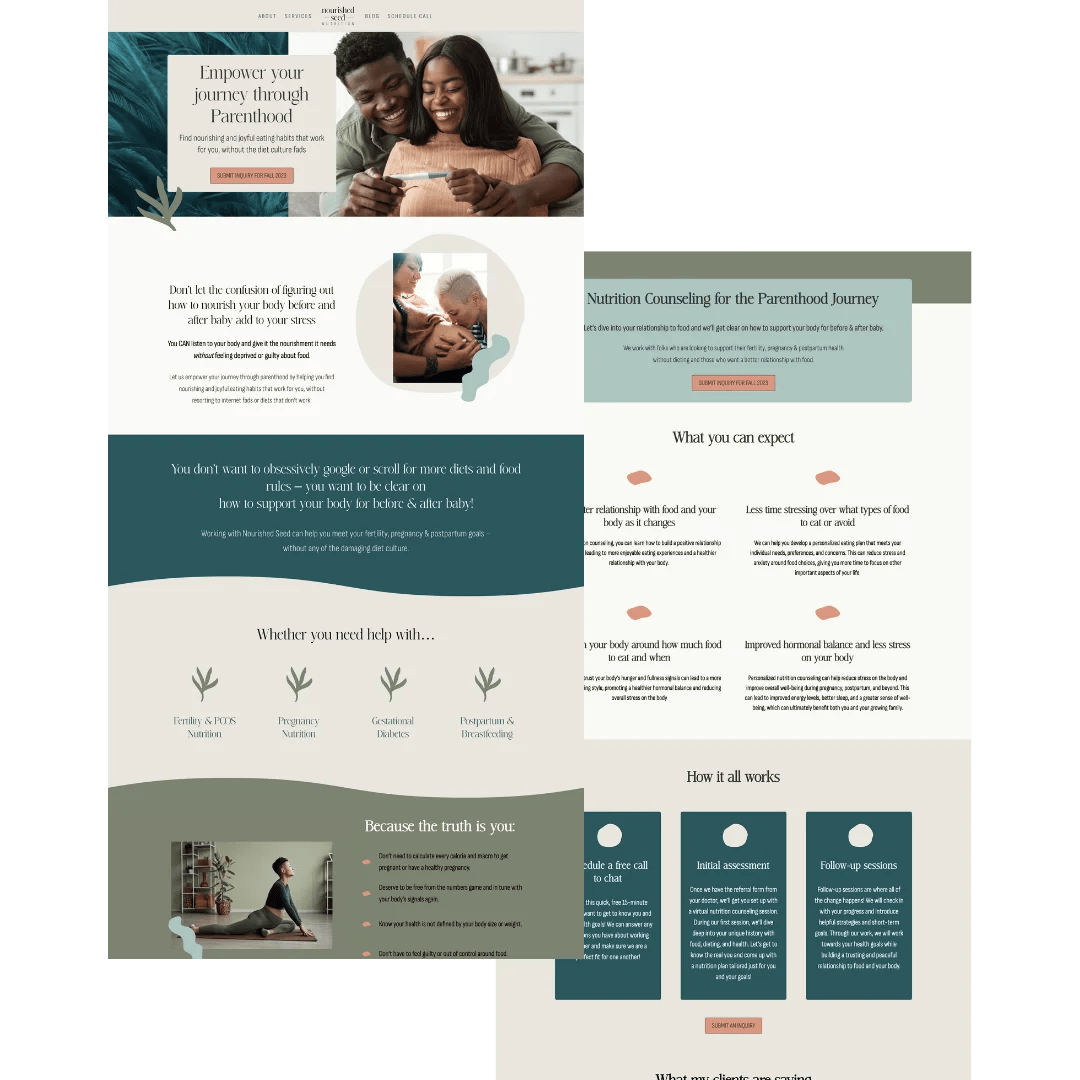 dietitian website design