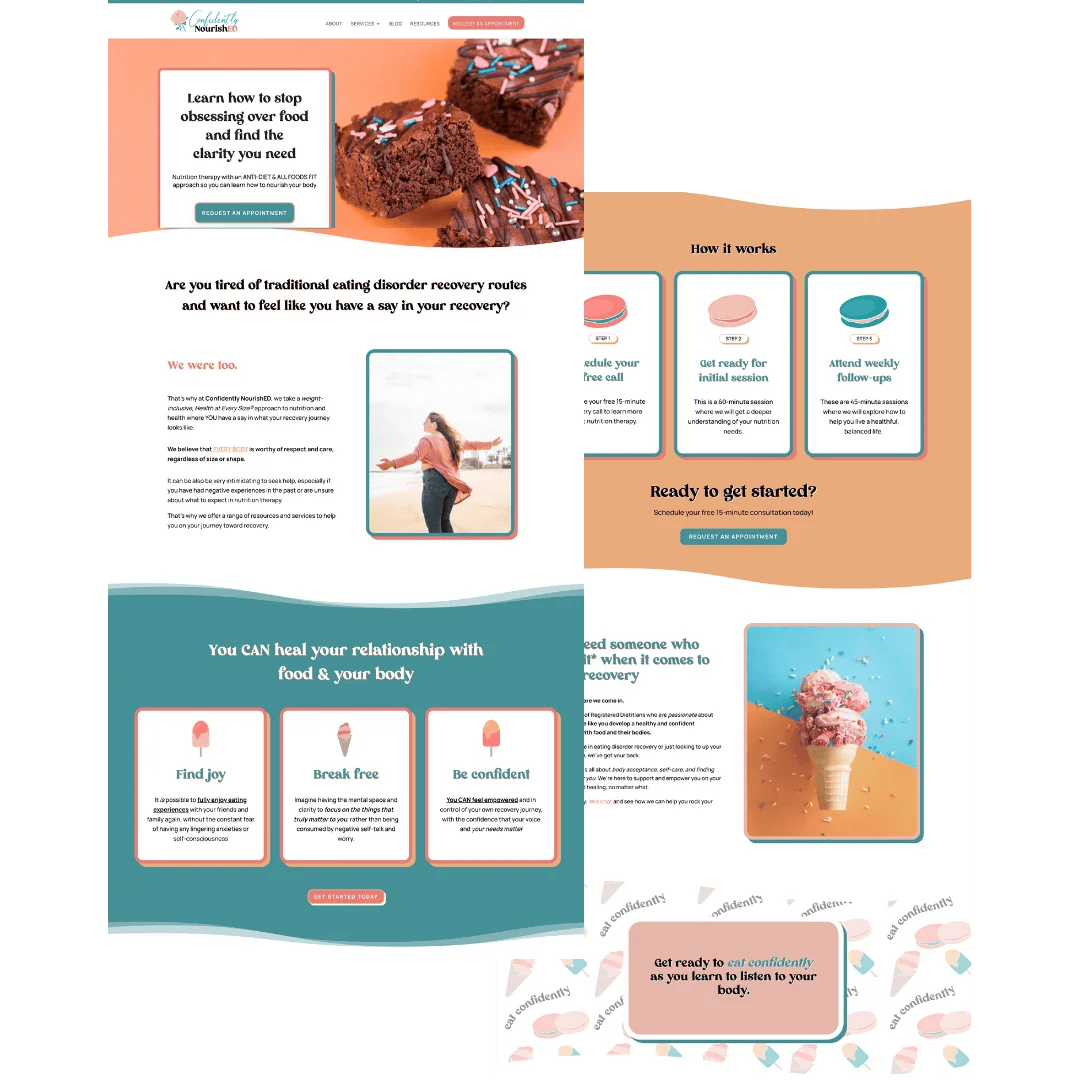 Confidently Nourished, Group Private Practice Branding & Website