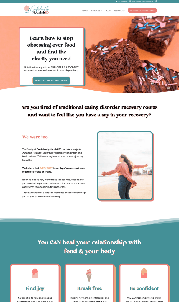 confidently nourished dietitian website