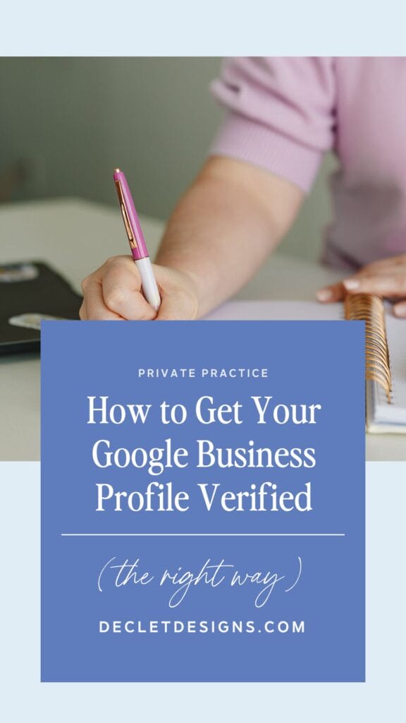how to get your google business profile verified for your private practice