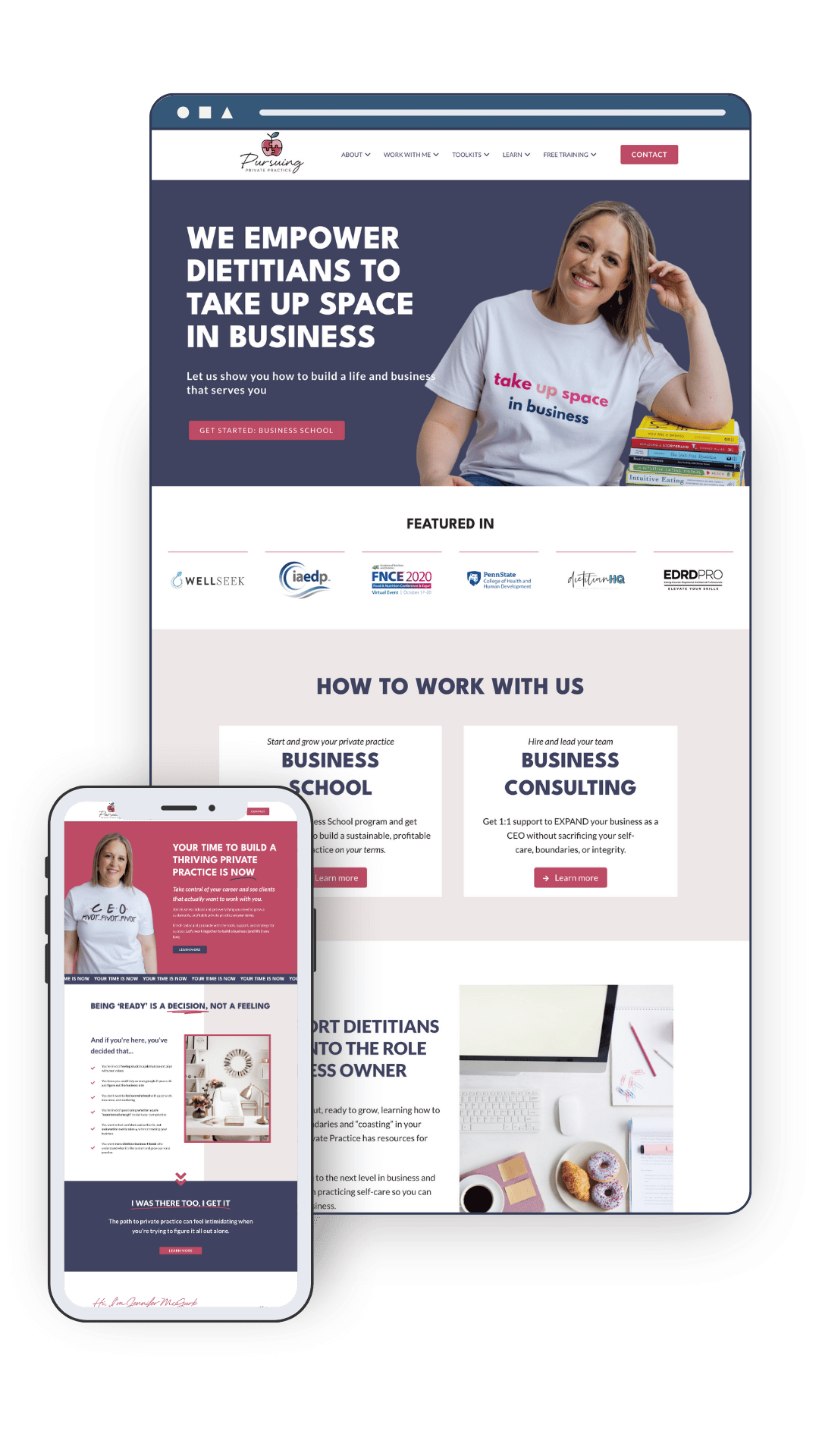 dietitian business coach website design