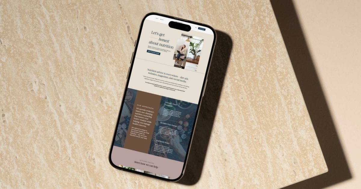 honest nutrition dietitian website design wordpress
